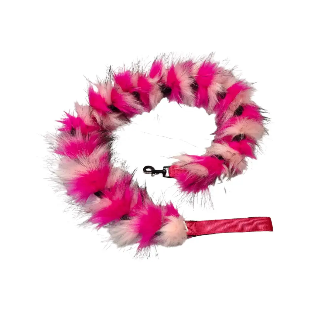 [L-FTA-04-044191-S91] Fauxtastic Leash (Fuchsia/Light Pink, Snaphook)